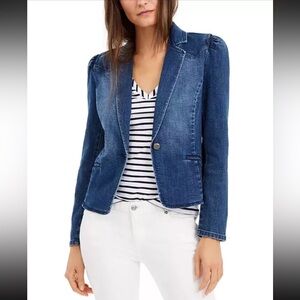 INC International Concepts Puff-Sleeve Denim Blazer